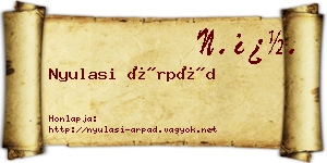 Nyulasi Árpád névjegykártya